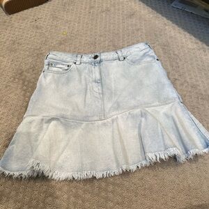 Michael Kors Blue Mini A-Line Peplum Denim Skirt Size 6